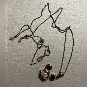 Silver Mickey Mouse Necklace on Silver Chain